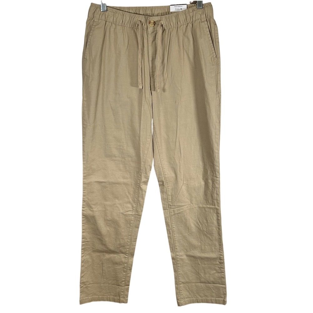 George Mens Weekend‎ Chino Stretch Comfort Waist Pants Sesame Seed Beige S 28-30